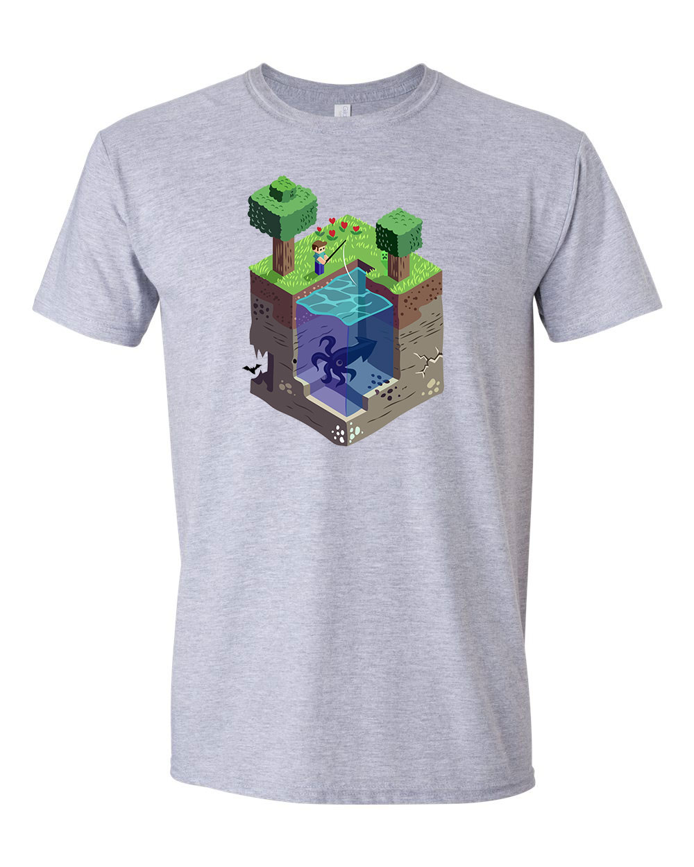minecraft Sportszürke Férfi Póló