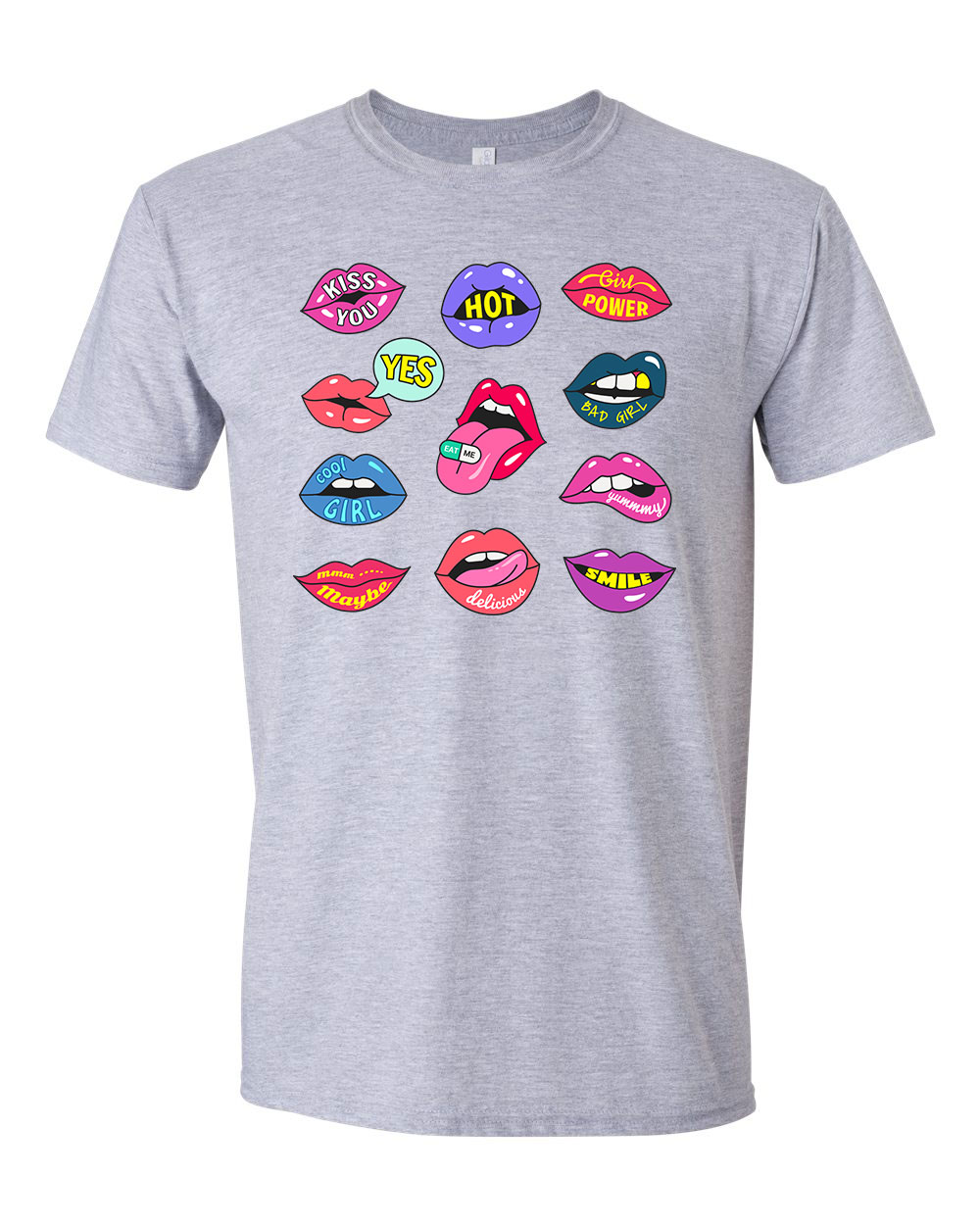 lips ajak ajkak száj  Sportszürke Férfi Póló