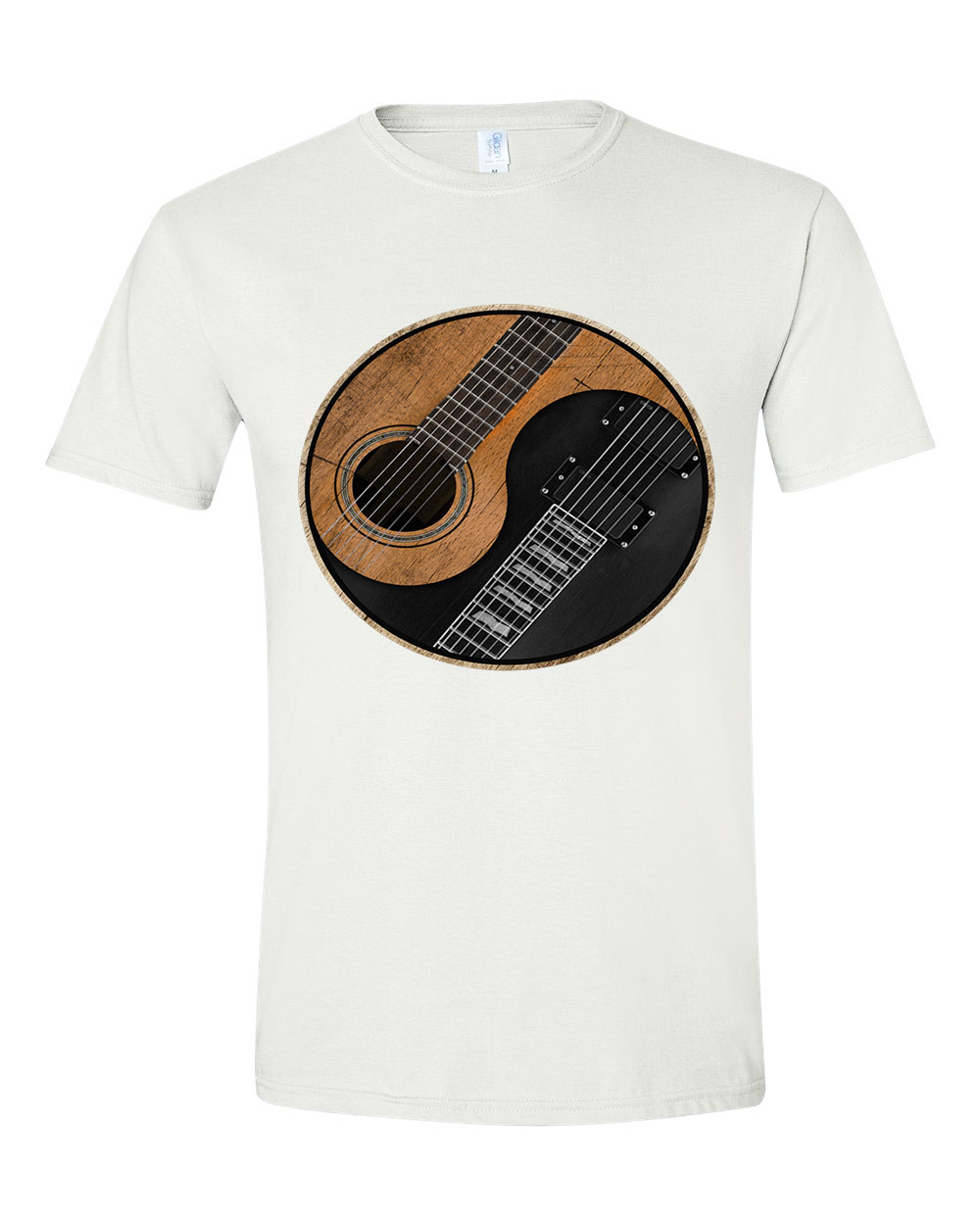 Gitár Yin Yang Fehér Férfi Póló