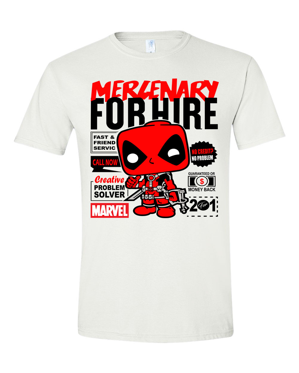 deadpool Fehér Férfi Póló