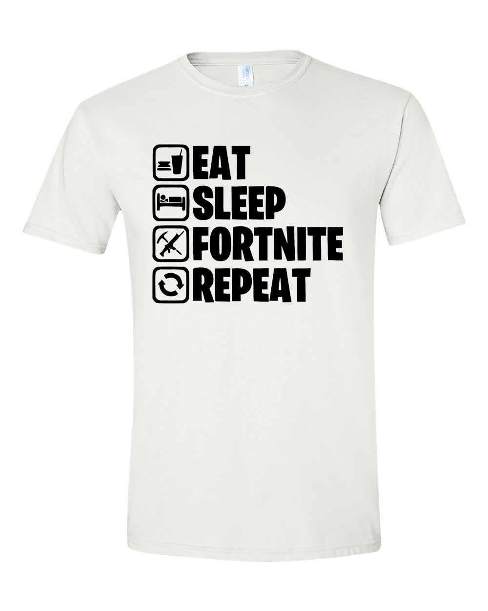 eat sleep fortnite repeat Fehér Férfi Póló