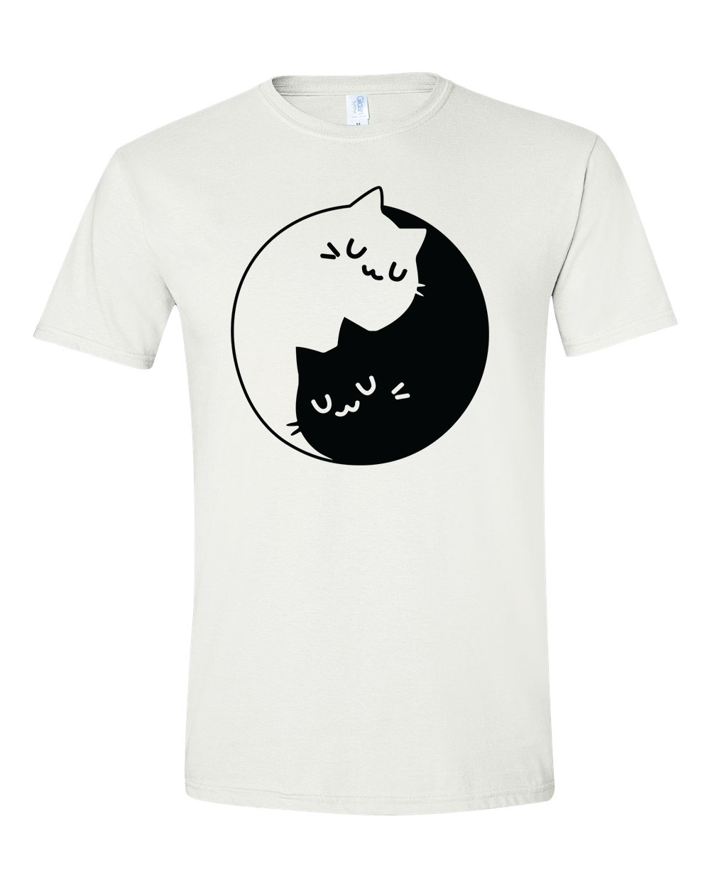 yin yang cica macska macskás macskák Fehér Férfi Póló