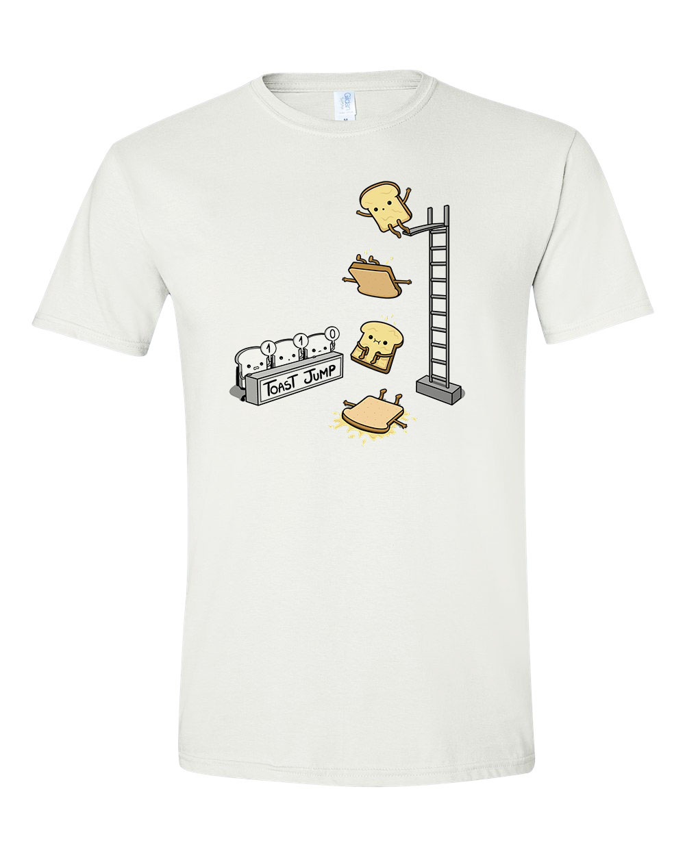 toast jump kenyér humor Fehér Férfi Póló