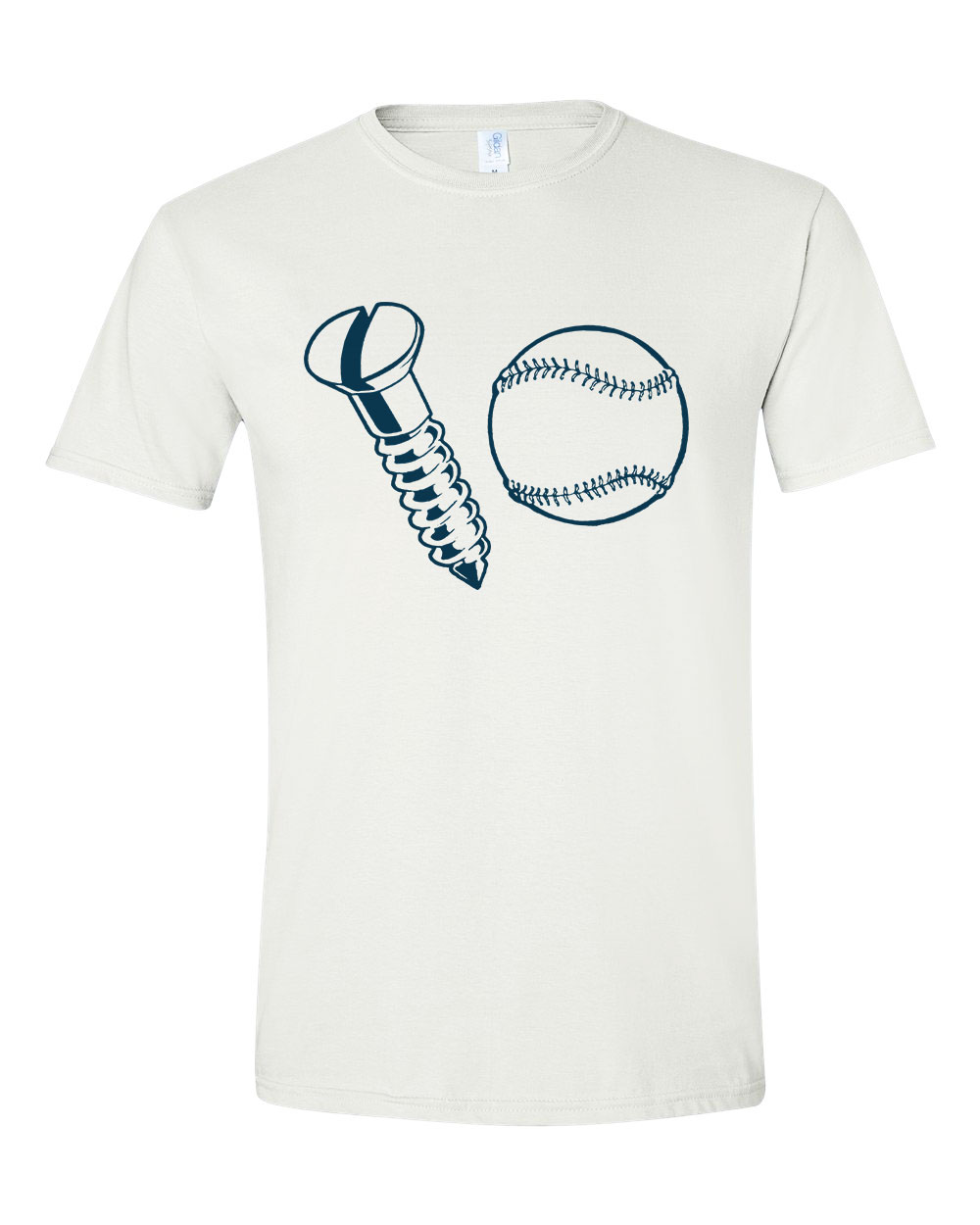 Baseball labda és csavar Fehér Férfi Póló