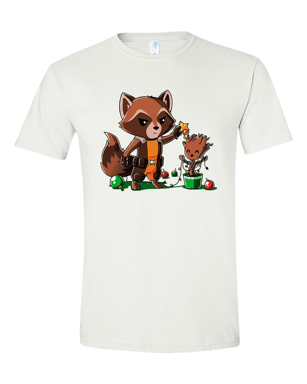 groot rocket raccoon Fehér Férfi Póló