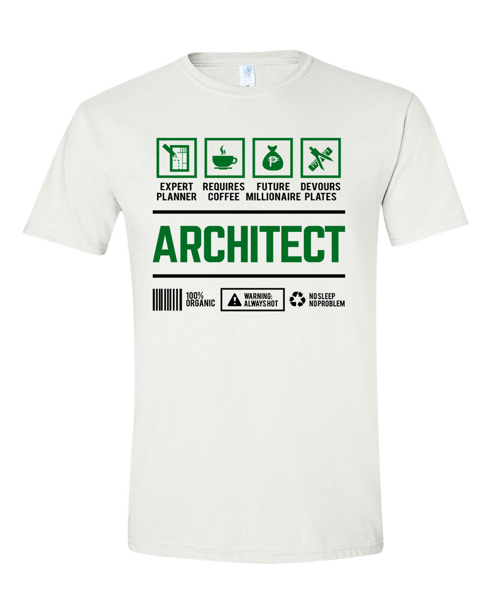 Építész építő architect Fehér Férfi Póló