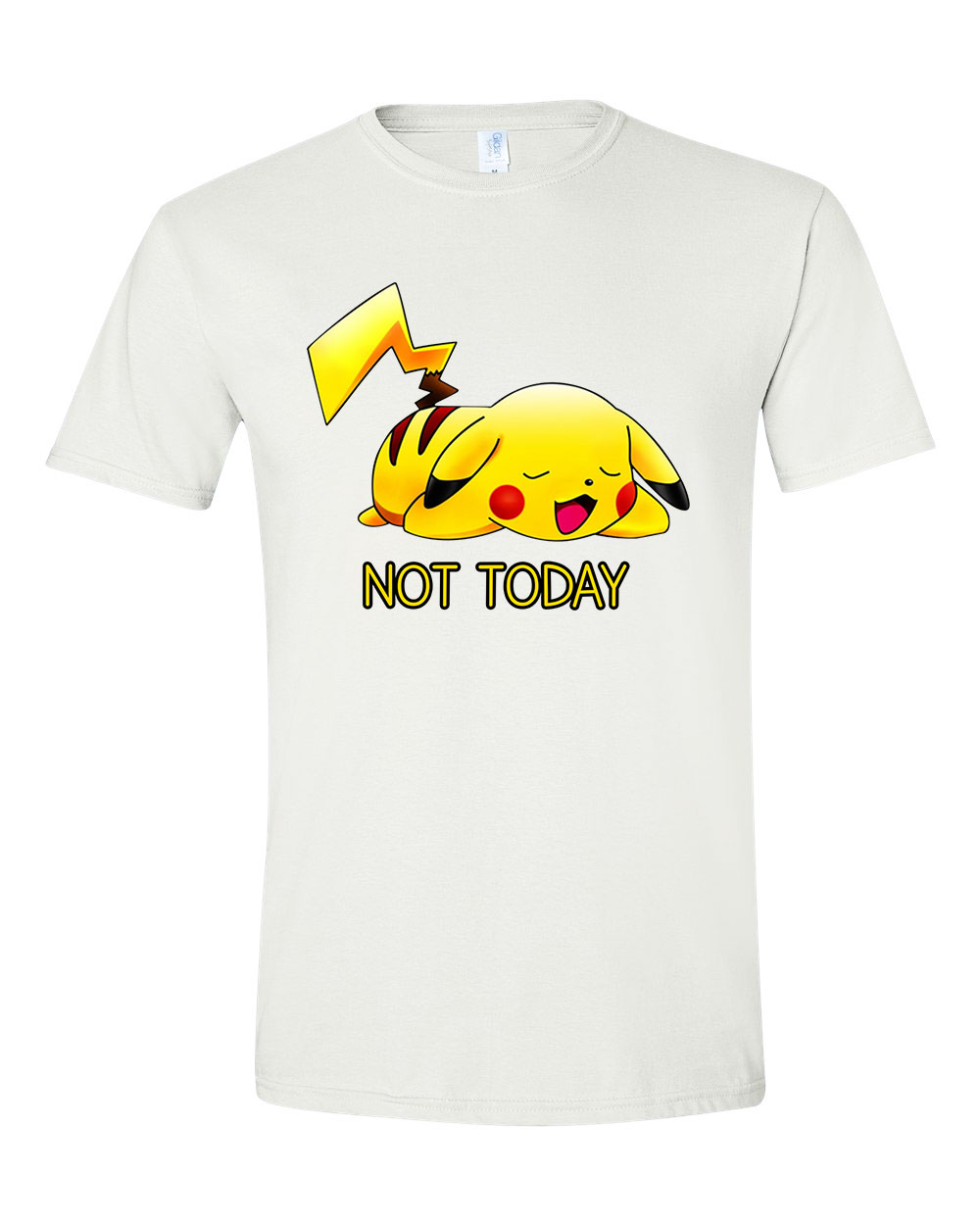 not today pikachu pokemon Fehér Férfi Póló