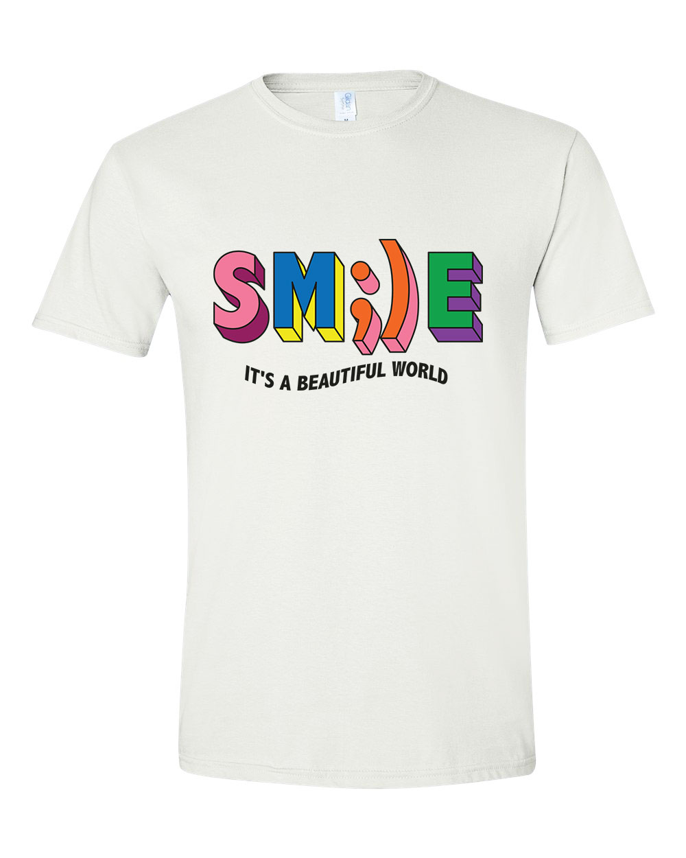 Smile mosolyogj its a beautiful world Fehér Férfi Póló