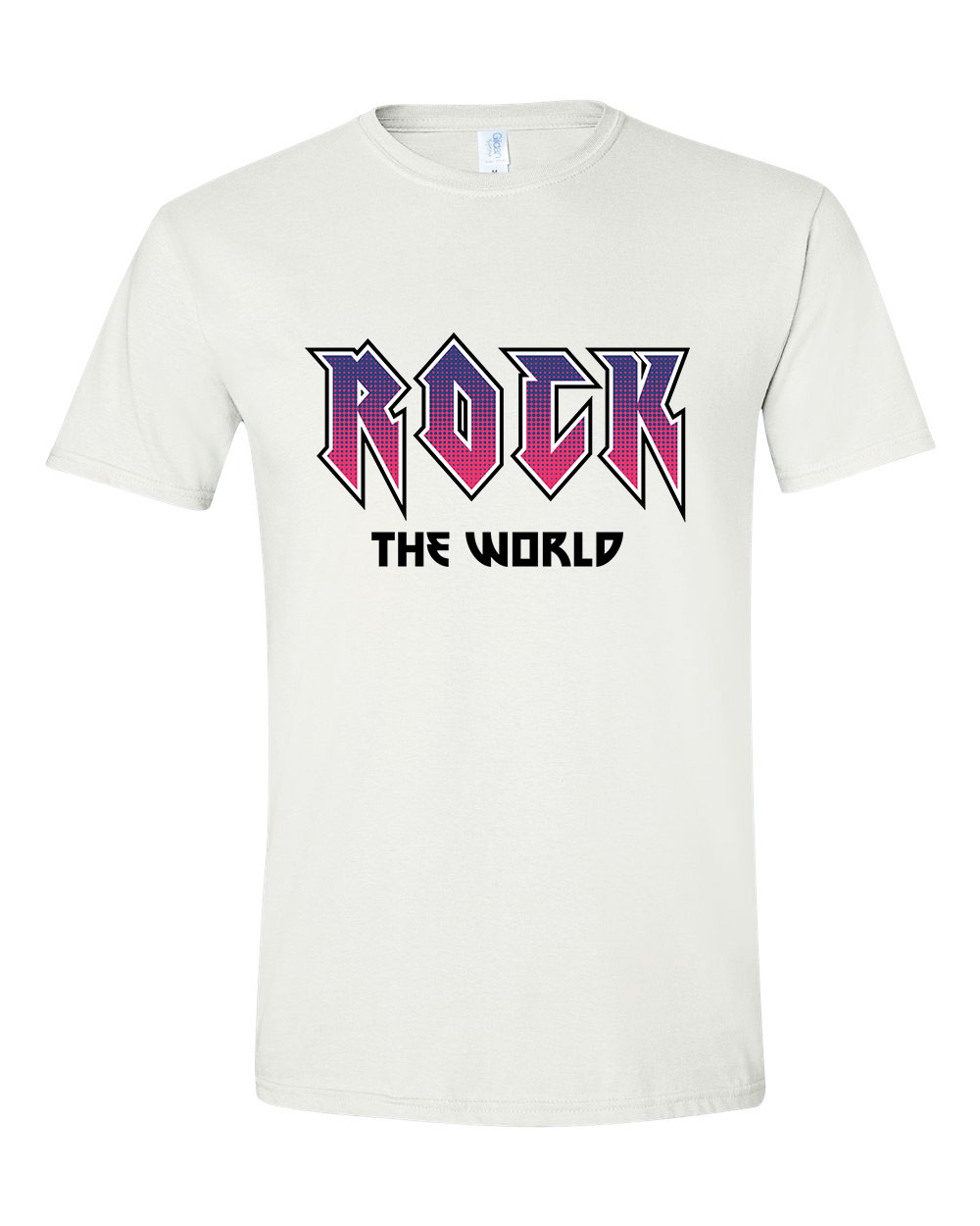 rock the world Fehér Férfi Póló