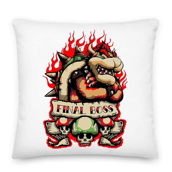Final Boss mario bowser gamer Párnahuzat