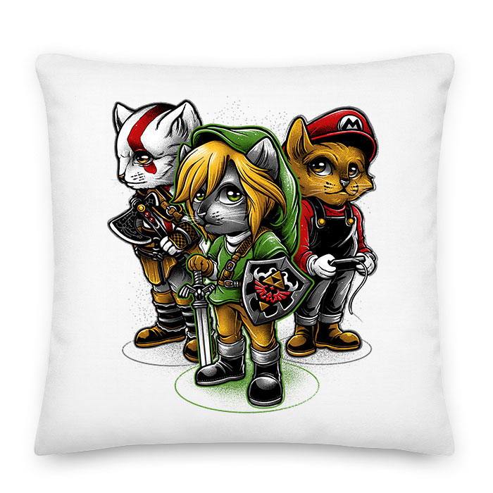 zelda link mario macska macskás cica cicás Párnahuzat