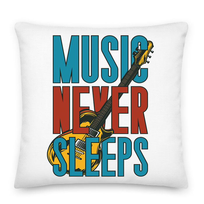Music Never Sleeps gitár gitáros Párnahuzat