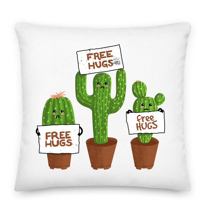 kaktusz nővény free hugs ölelés Párnahuzat