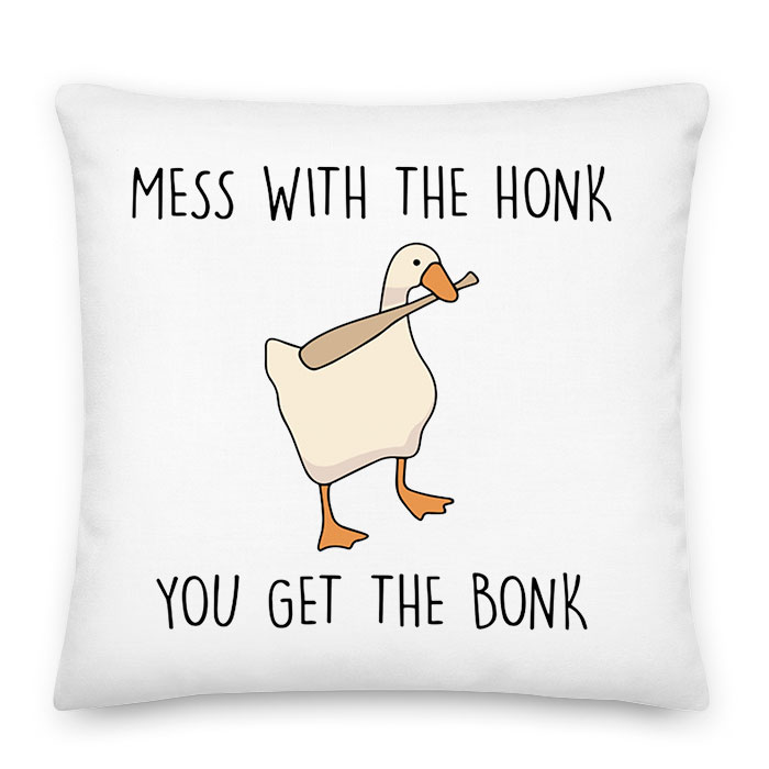 untilted goose game liba lúd honk Párnahuzat