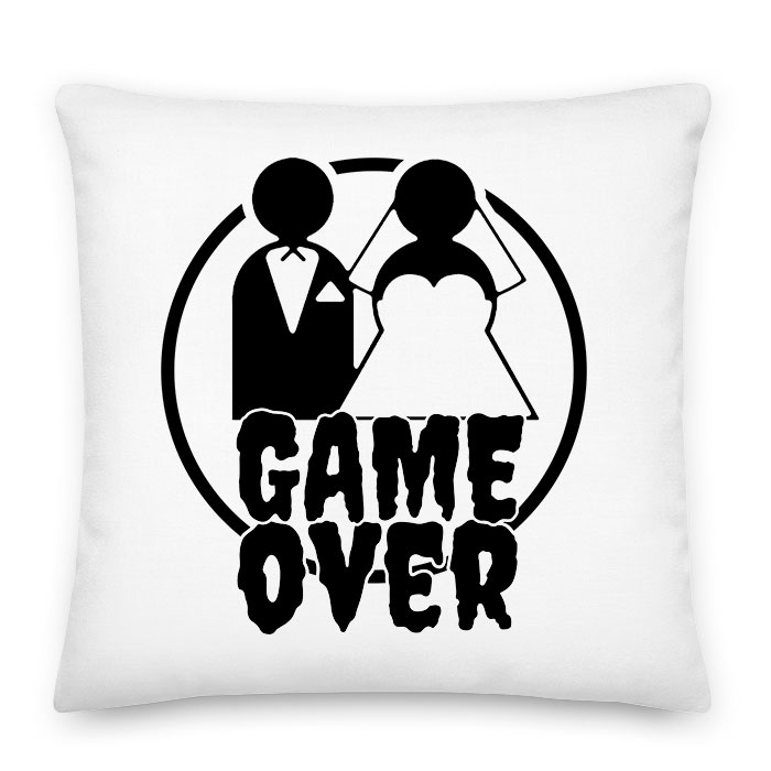 game over legénybúcsú humor Párnahuzat