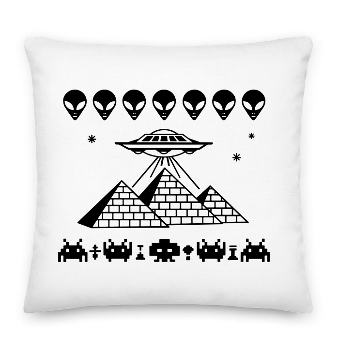 Alien ufo piramisok Párnahuzat