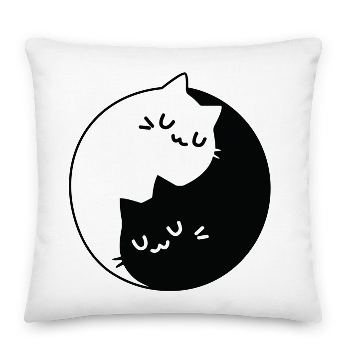 yin yang cica macska macskás macskák Párnahuzat