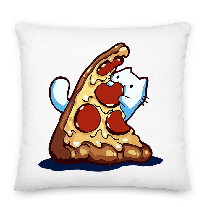 pizza szerető macska Párnahuzat