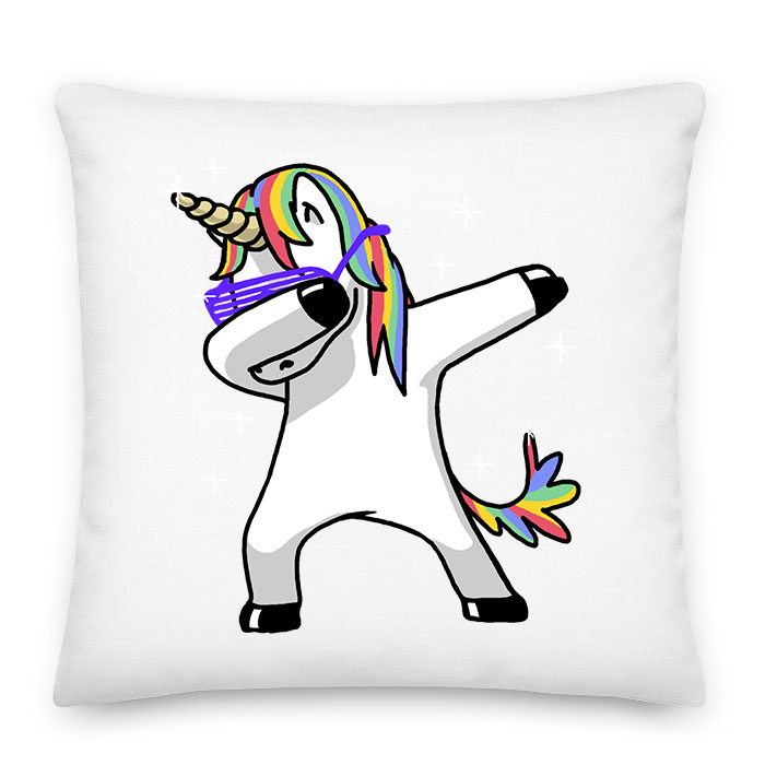 unikornis dabbing unicorn Párnahuzat