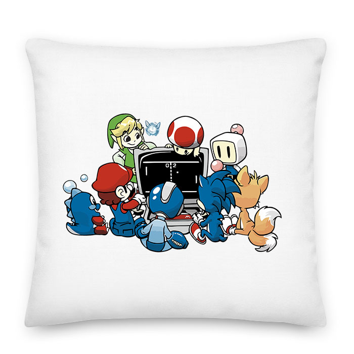 gamer sonic mario zelda megamen Párnahuzat