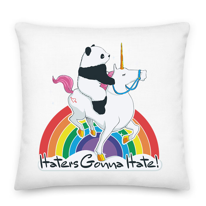 haters gonna hatte unikornis panda Párnahuzat
