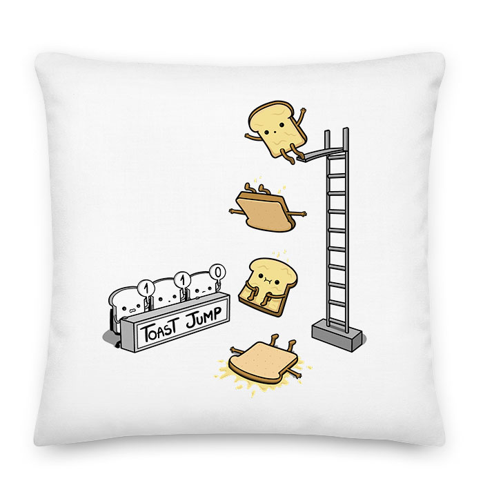 toast jump kenyér humor Párnahuzat