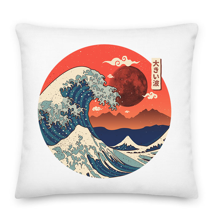 kanagava hullám japán Párnahuzat