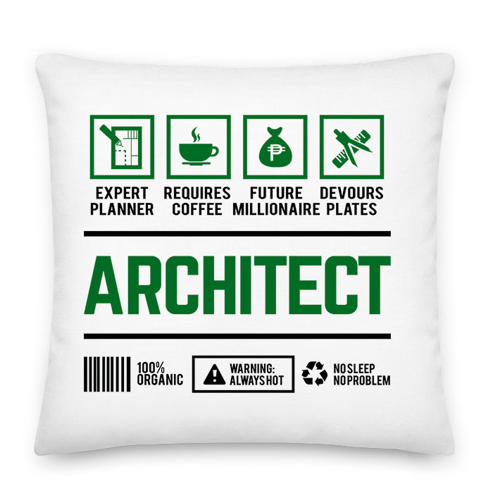 Építész építő architect Párnahuzat
