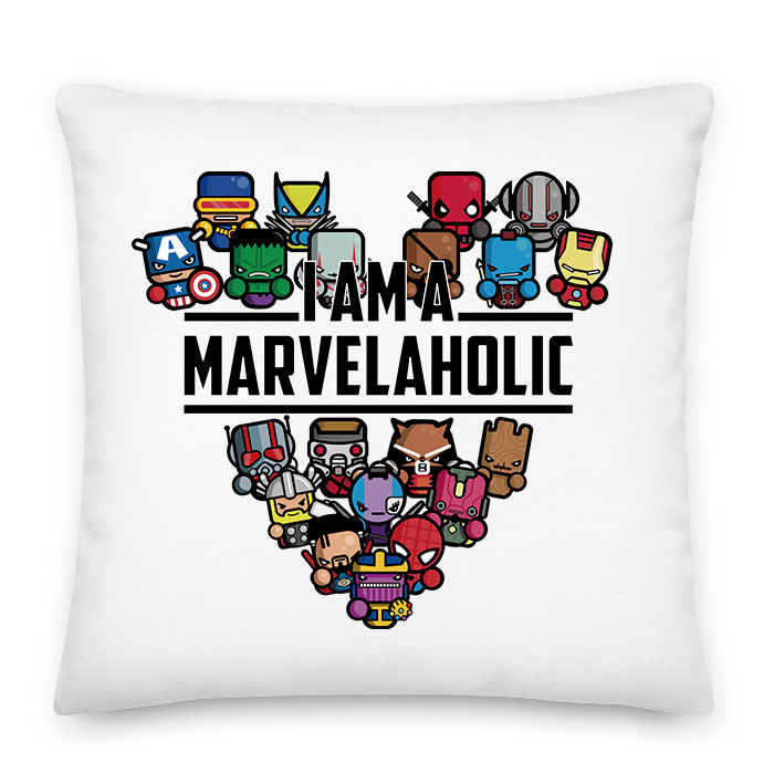 marvel avengers bosszállók pókember hulk thir vasember groot rocket raccoon galaxis őrzői Párnahuzat