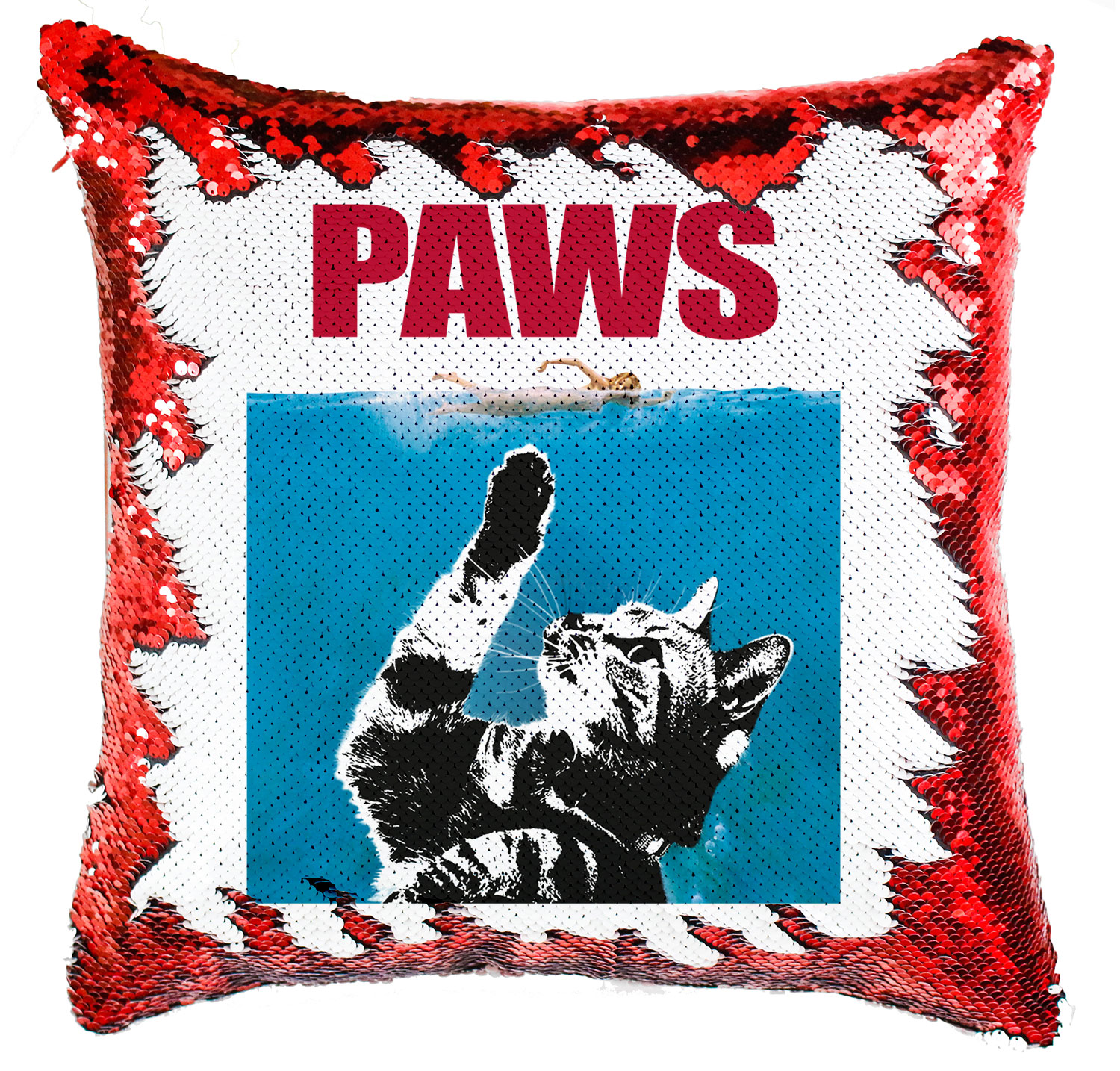 macskás cicás paws Simiflitteres Párnahuzat