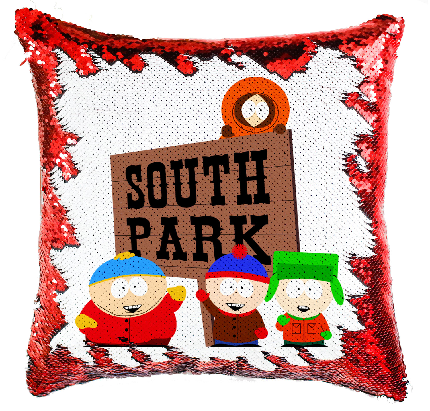 south park cartman kyle kenny stan Simiflitteres Párnahuzat