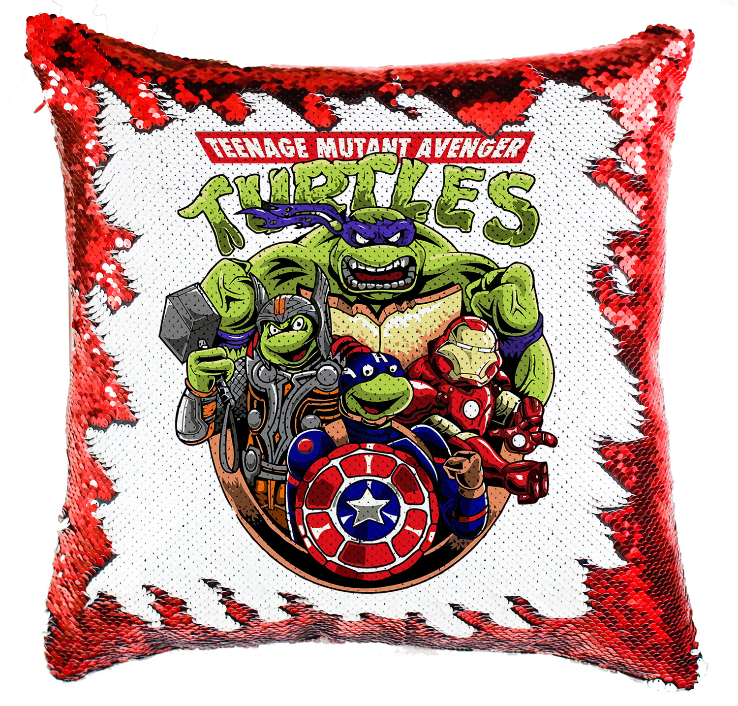 tini ninja teknőcök tmnt avengers Simiflitteres Párnahuzat