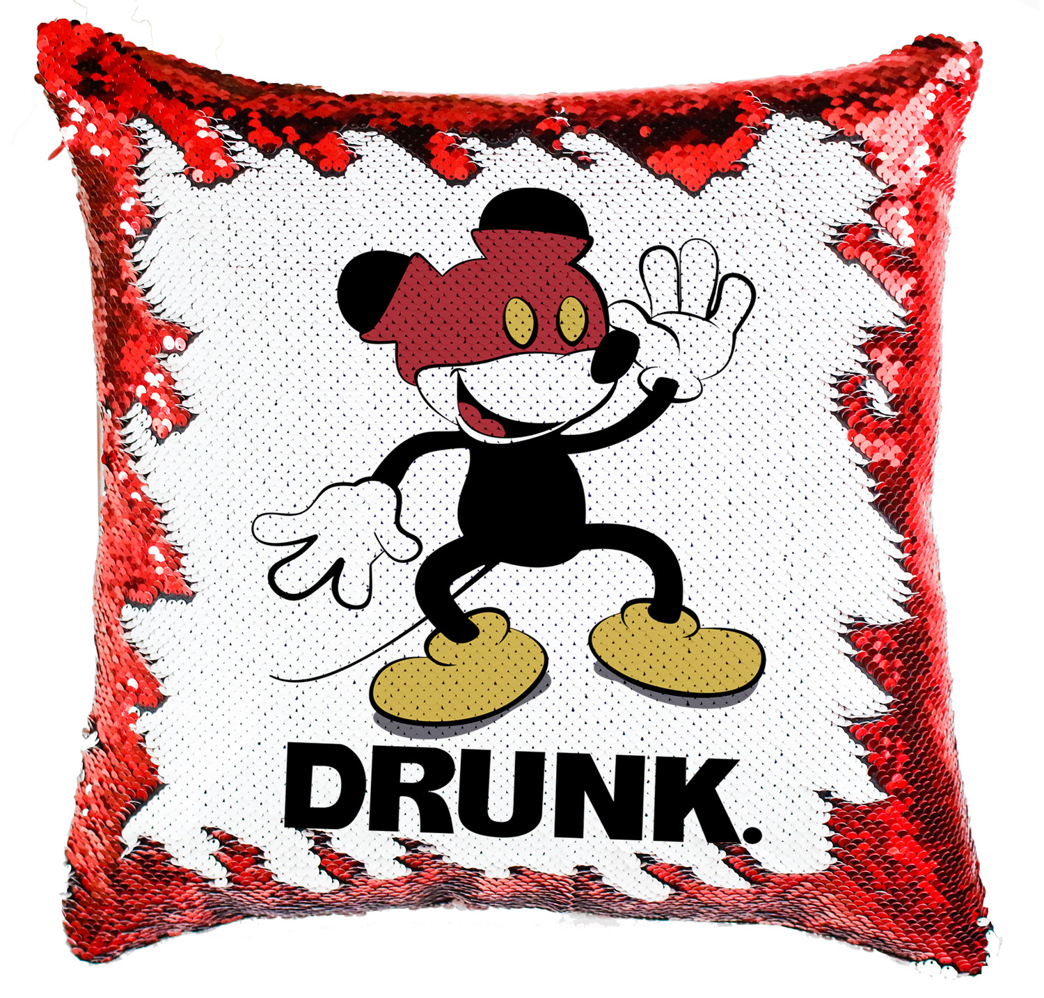mickey egér részeg Simiflitteres Párnahuzat