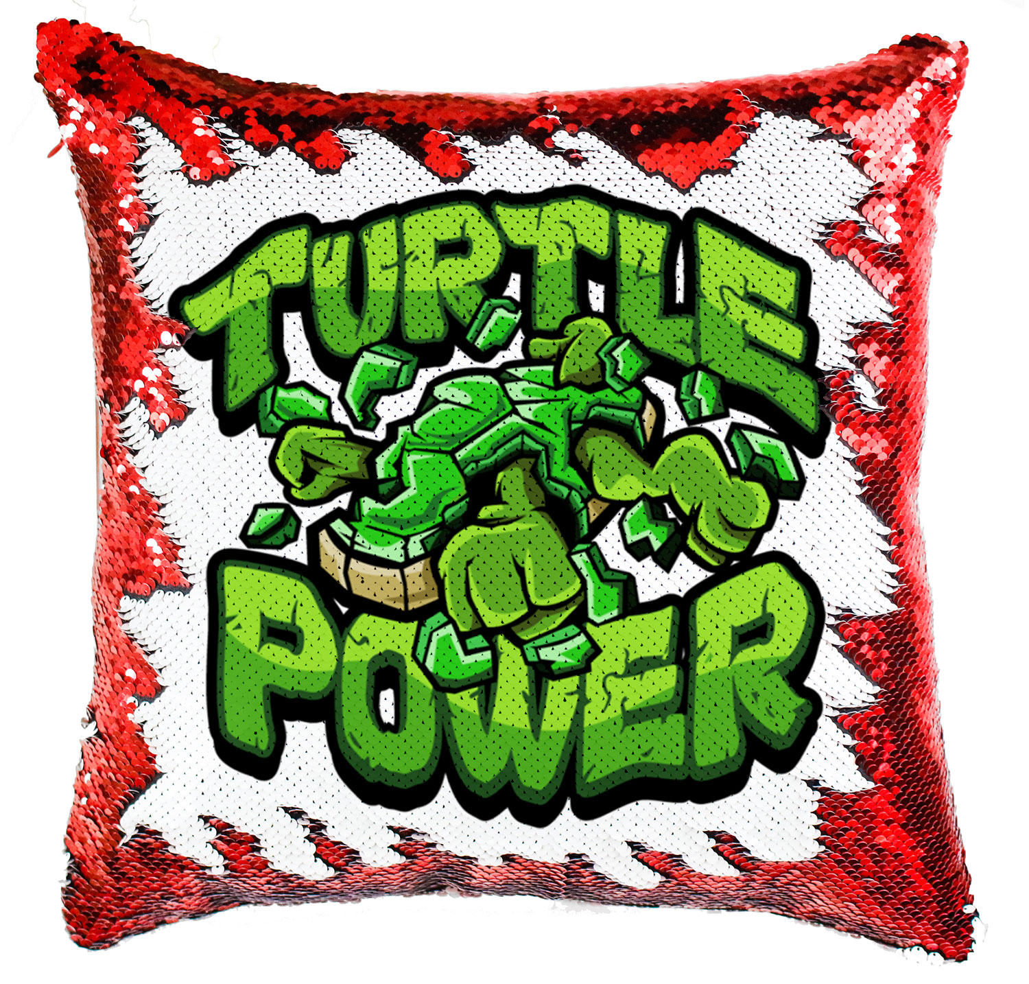 tini ninja teknőcök tmnt turtle power Simiflitteres Párnahuzat