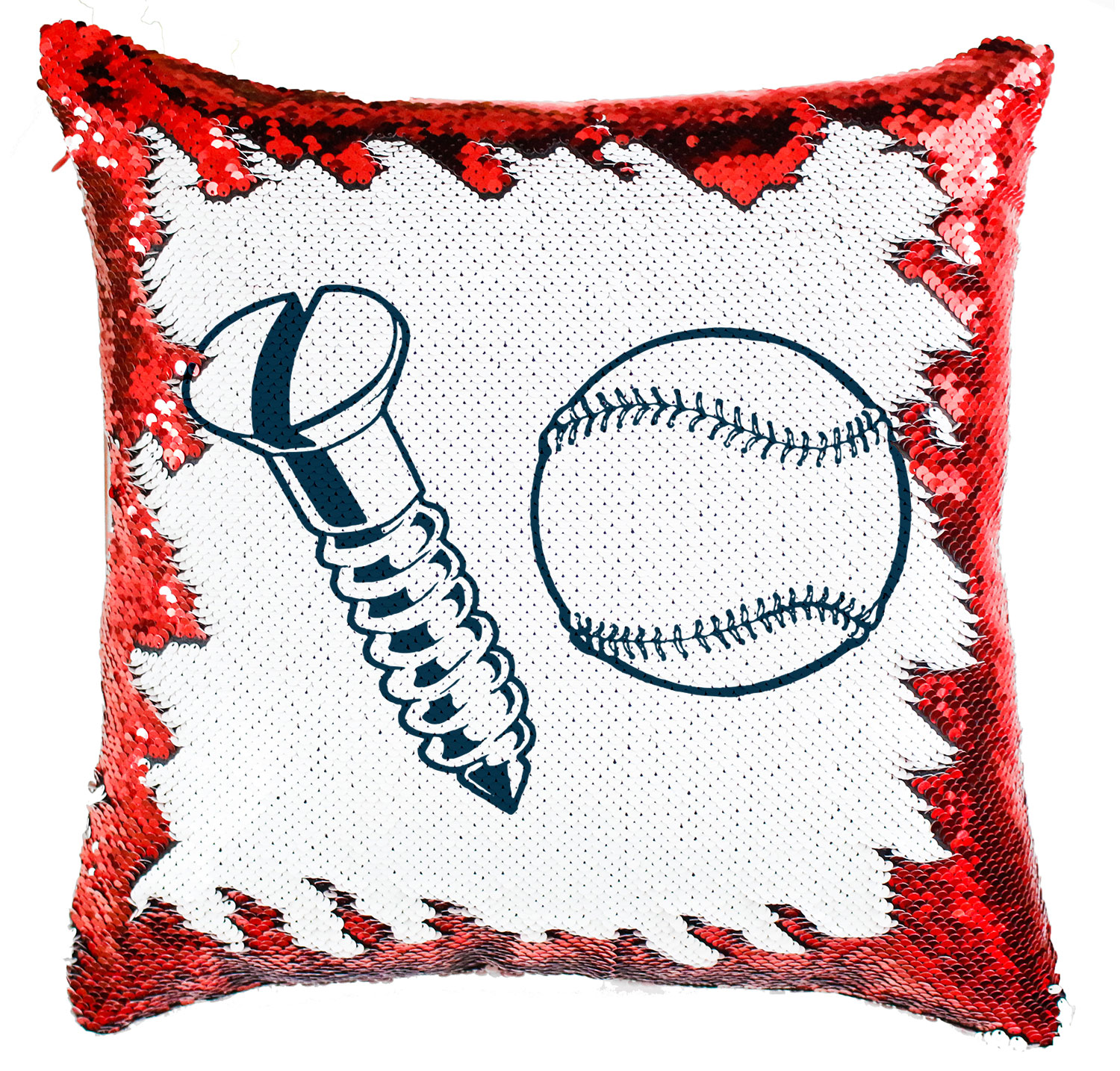 Baseball labda és csavar Simiflitteres Párnahuzat