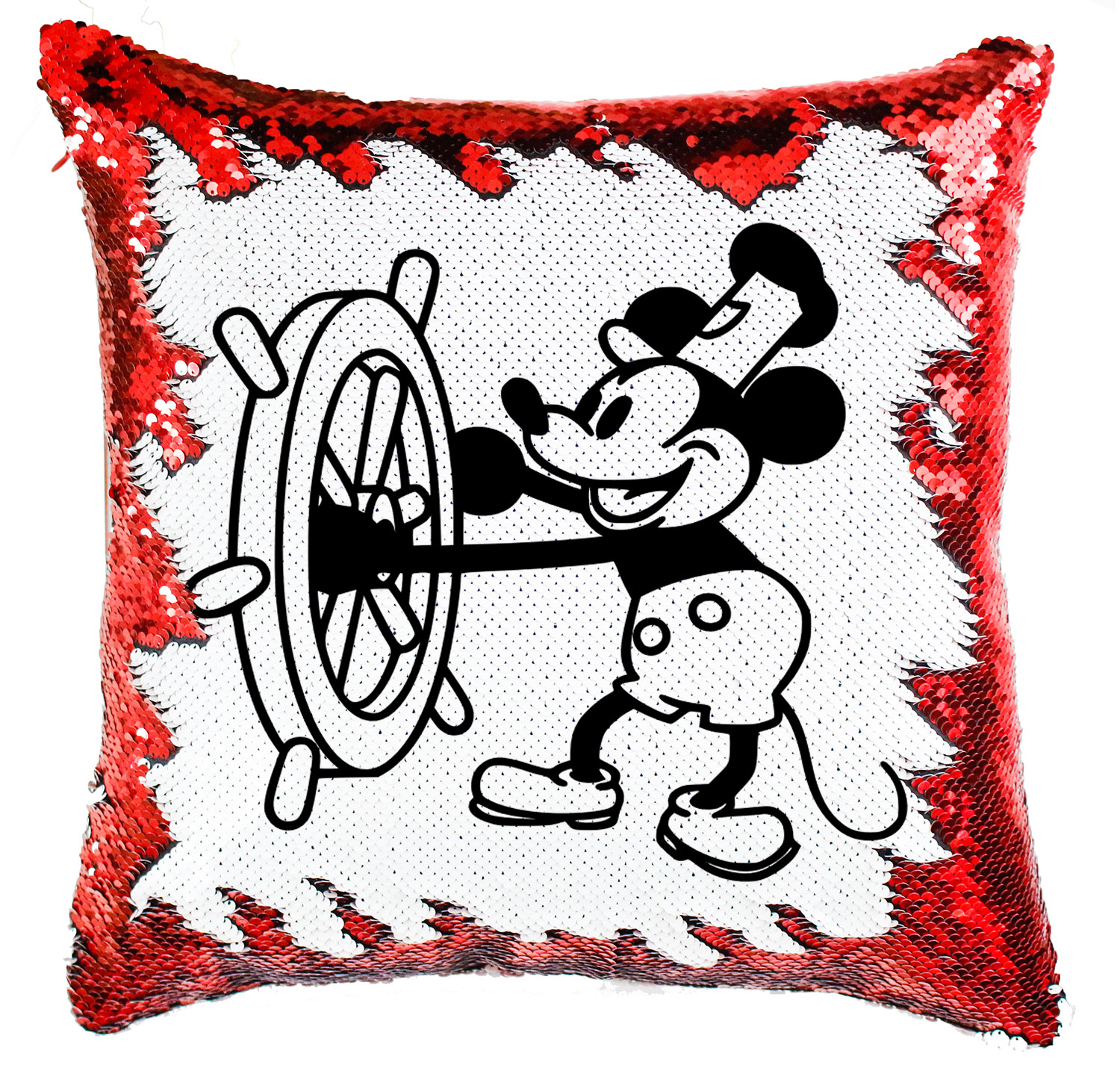 retro mickey egér steamboat willie Simiflitteres Párnahuzat