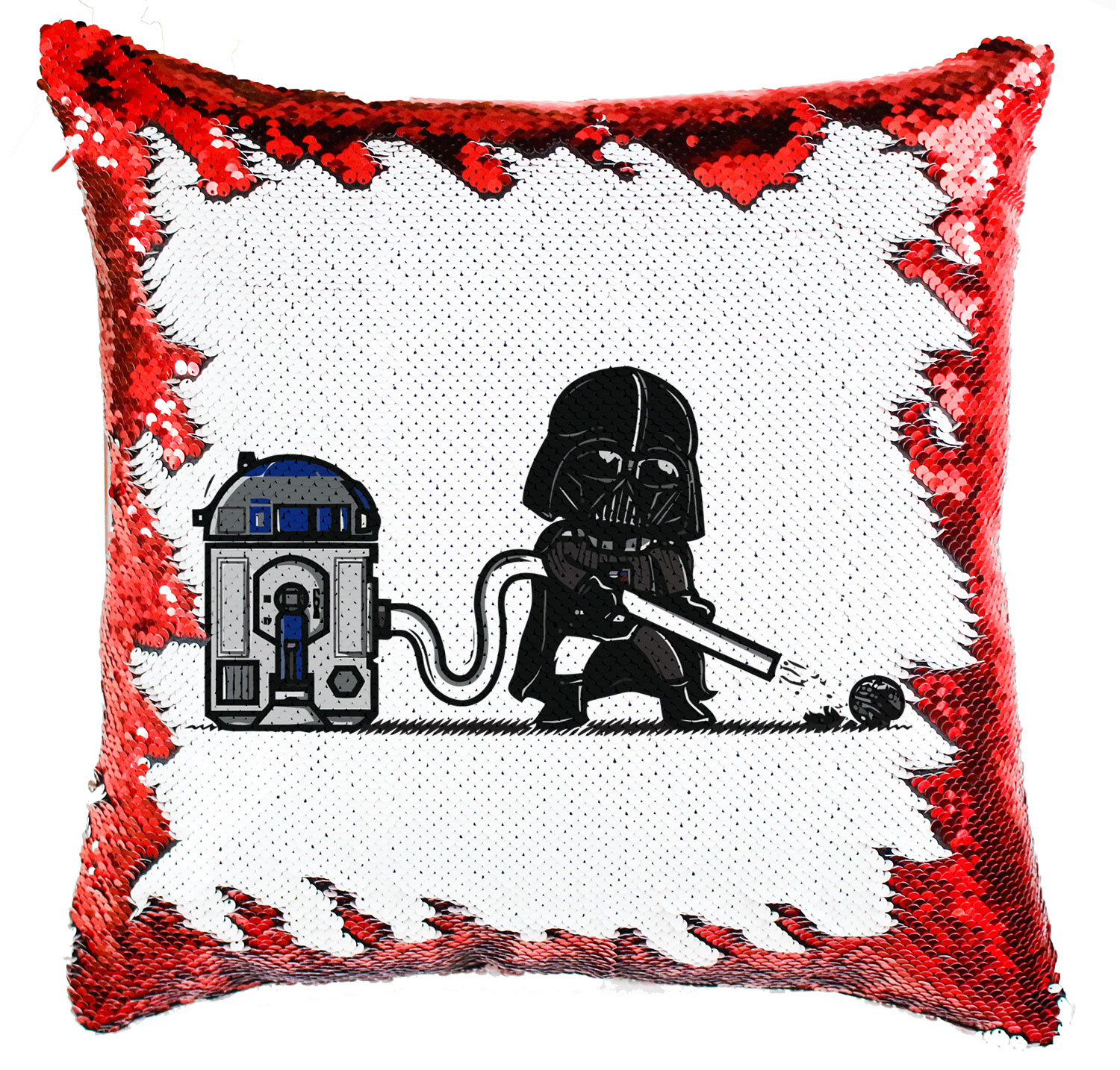 r2d2 darth vader porszívó Simiflitteres Párnahuzat