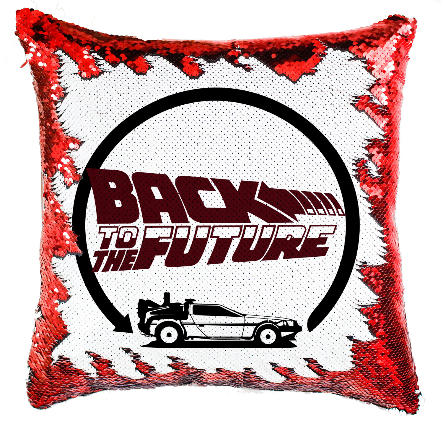vissza a jövőbe back to the future Simiflitteres Párnahuzat