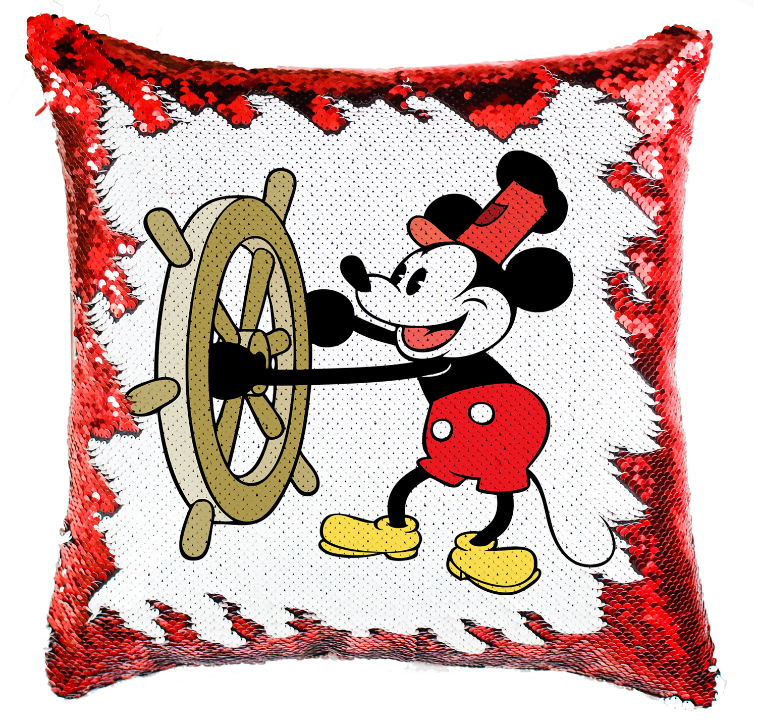 steamboat willie mickey egér Simiflitteres Párnahuzat