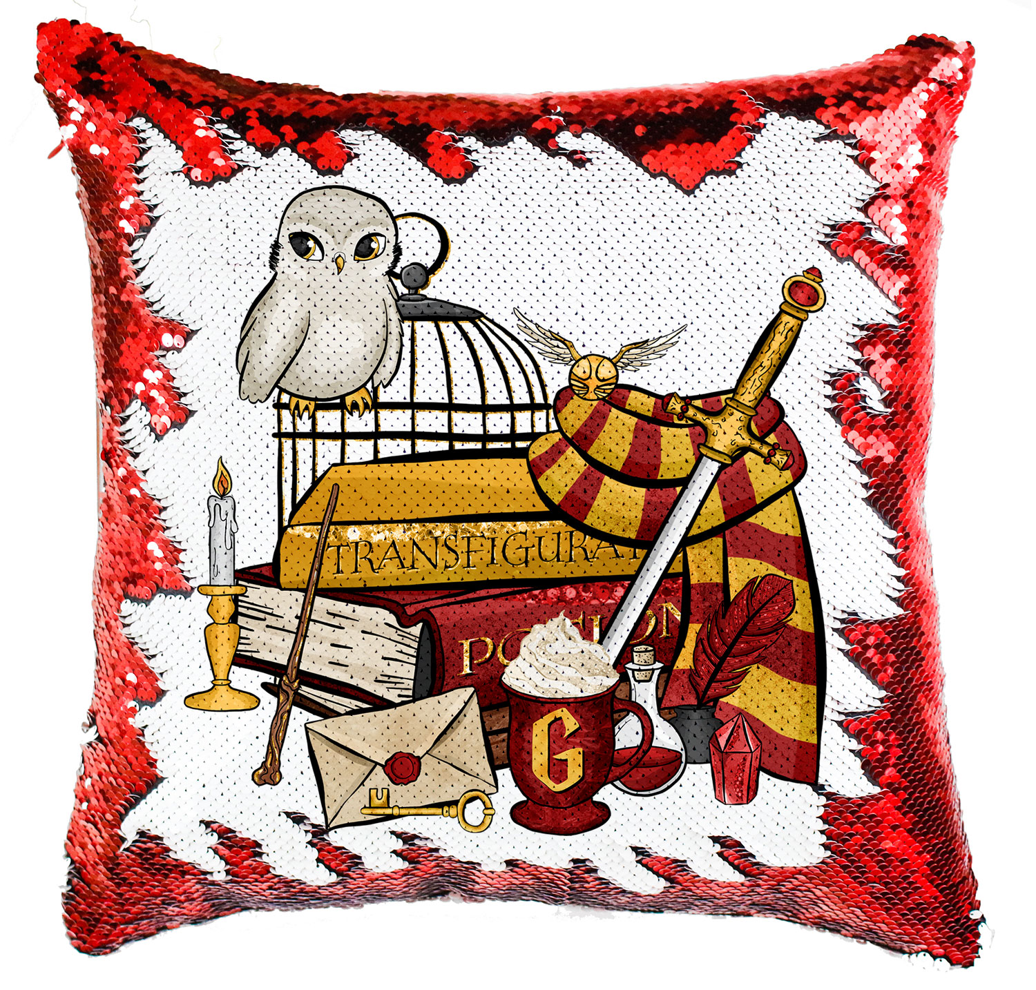harry potter gryffindor griffendél Simiflitteres Párnahuzat