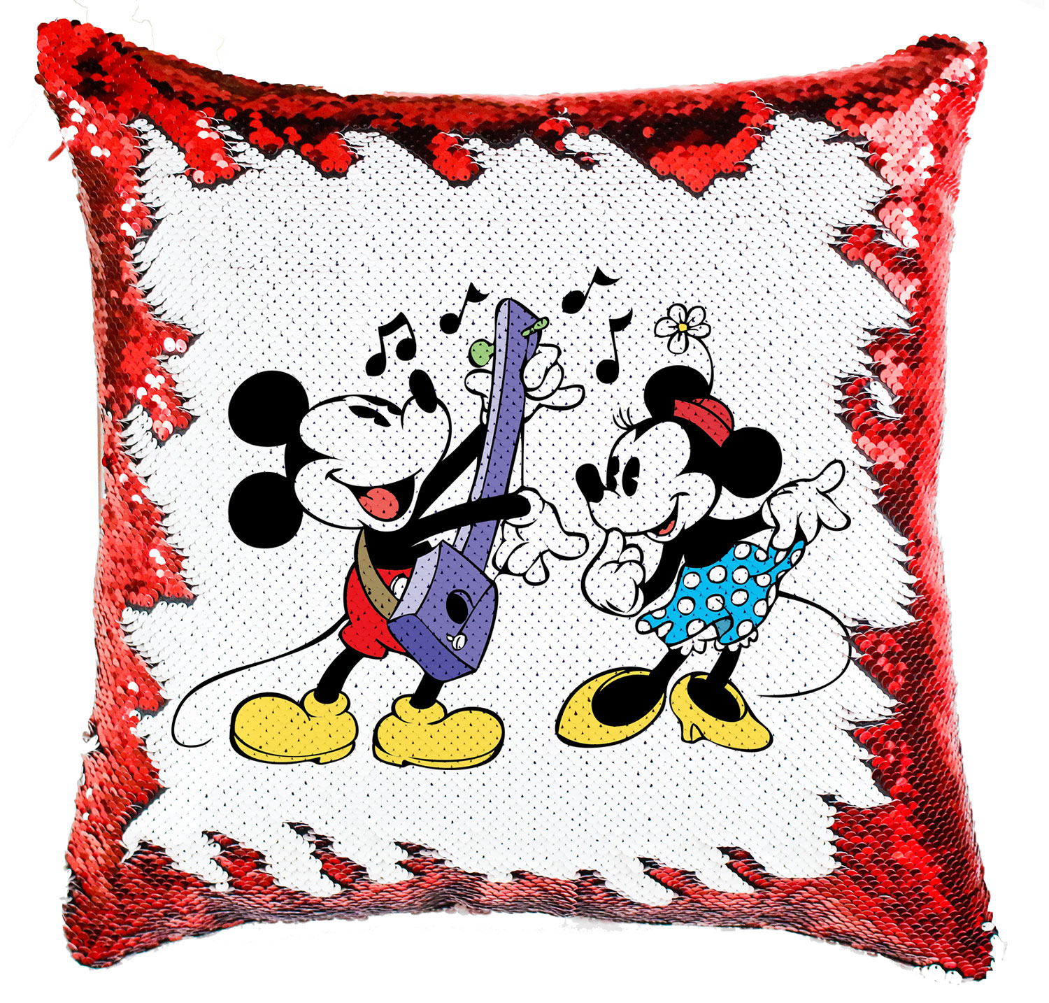 mickey és minnie egér Simiflitteres Párnahuzat