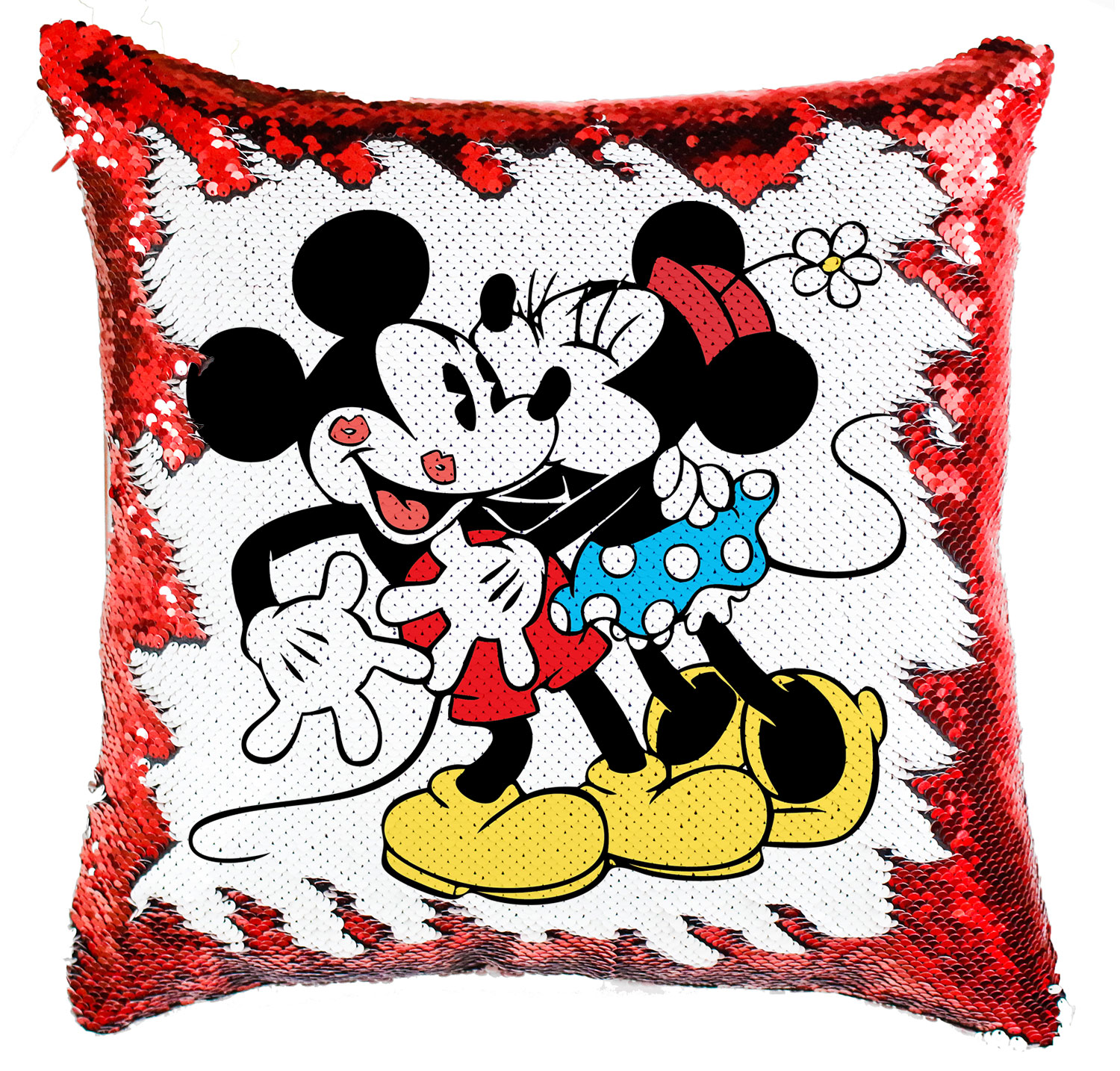mickey és minnie egér Simiflitteres Párnahuzat