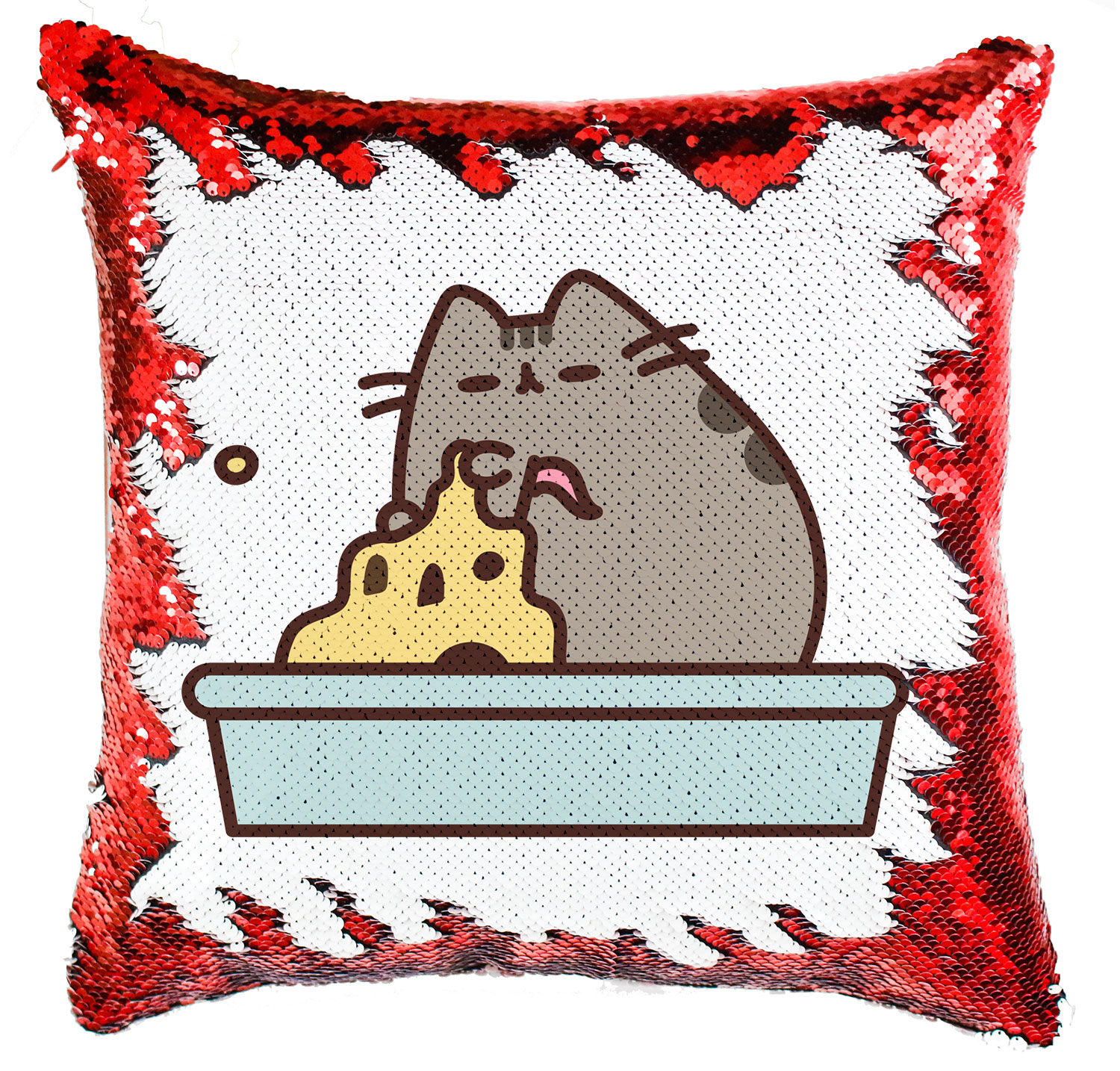 homokvár nyár nyaralás pusheen macska macskás cica cicás Simiflitteres Párnahuzat