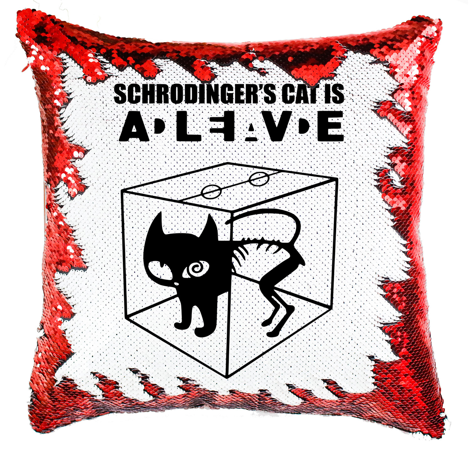 Schrödinger Macskája Simiflitteres Párnahuzat