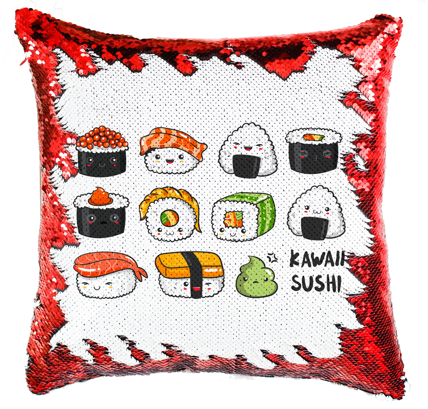 szusi sushi kawaii Simiflitteres Párnahuzat