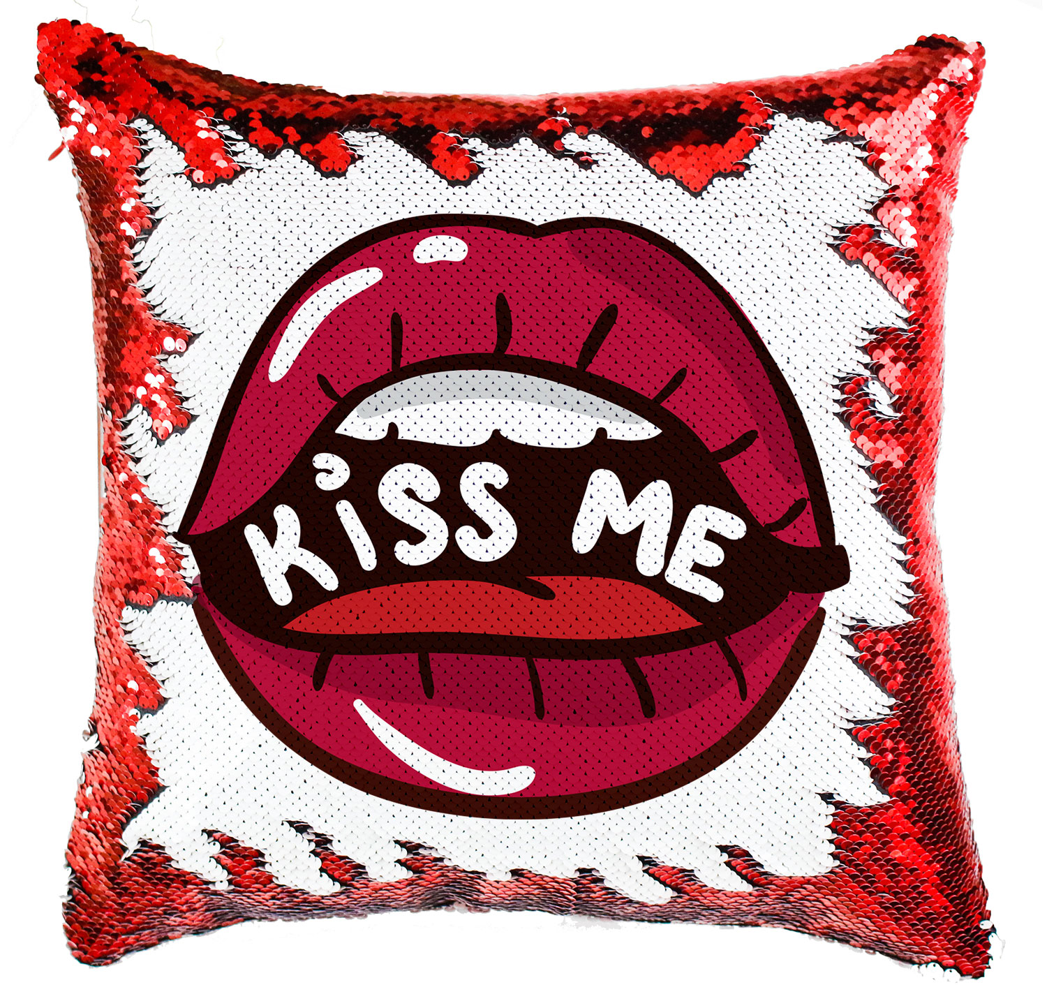 kiss me lips ajak ajkak száj Simiflitteres Párnahuzat