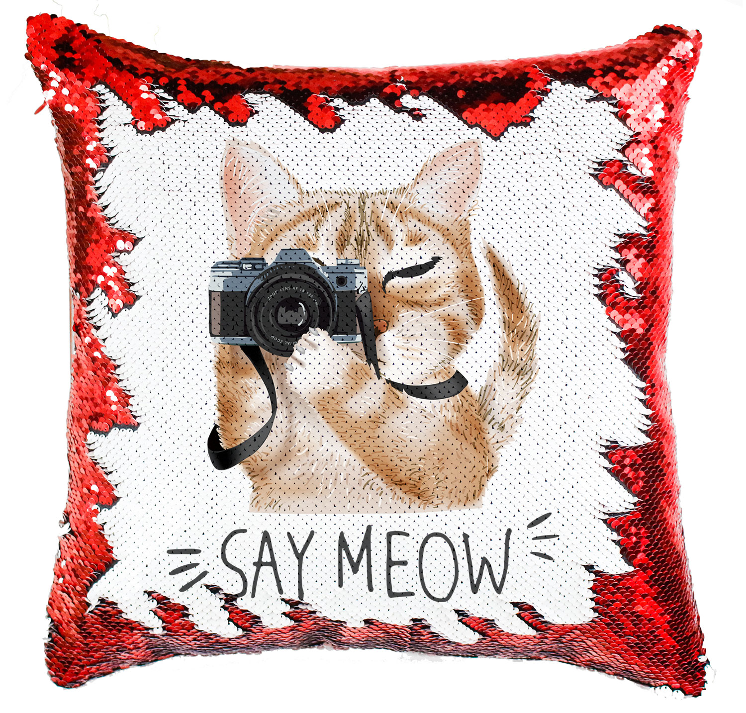 say meow macska macskás cica cicás Simiflitteres Párnahuzat