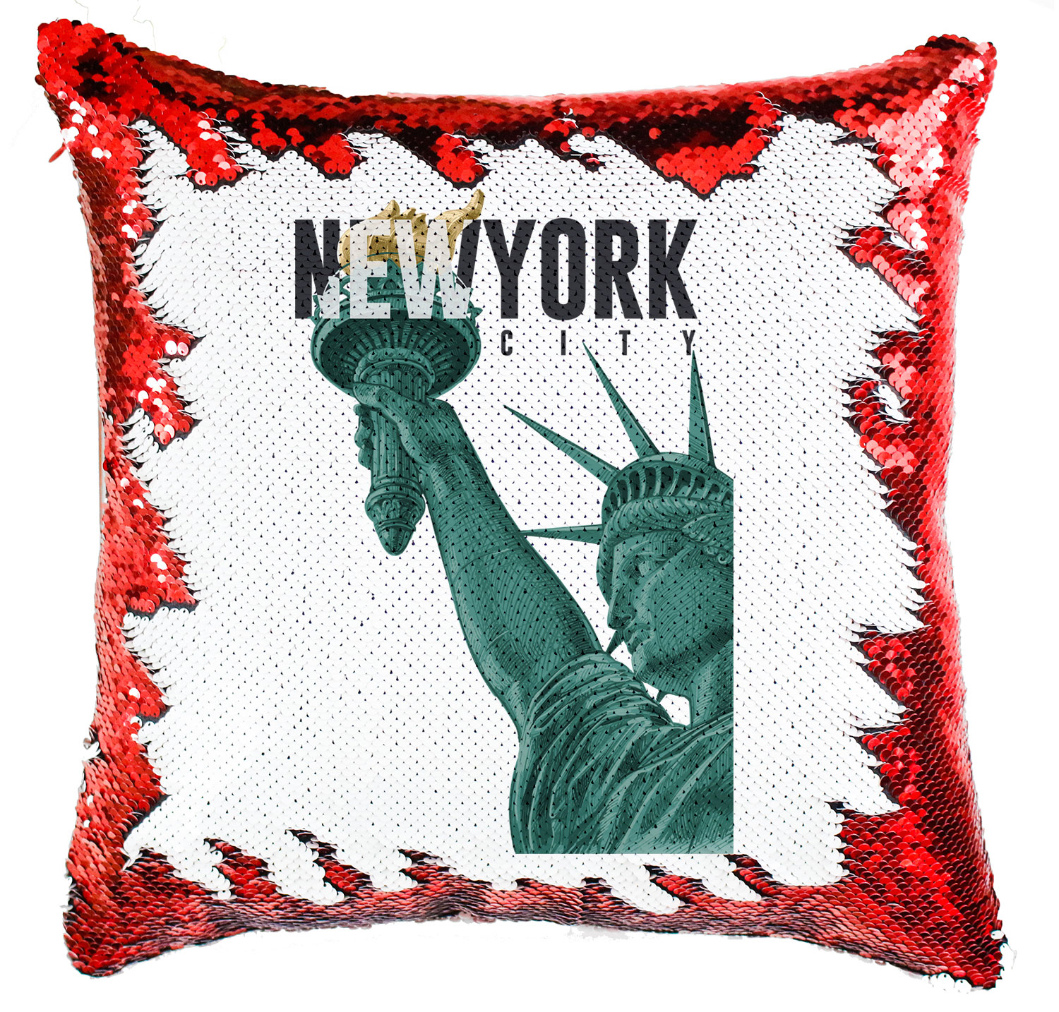 new york city szabadságszobor Simiflitteres Párnahuzat