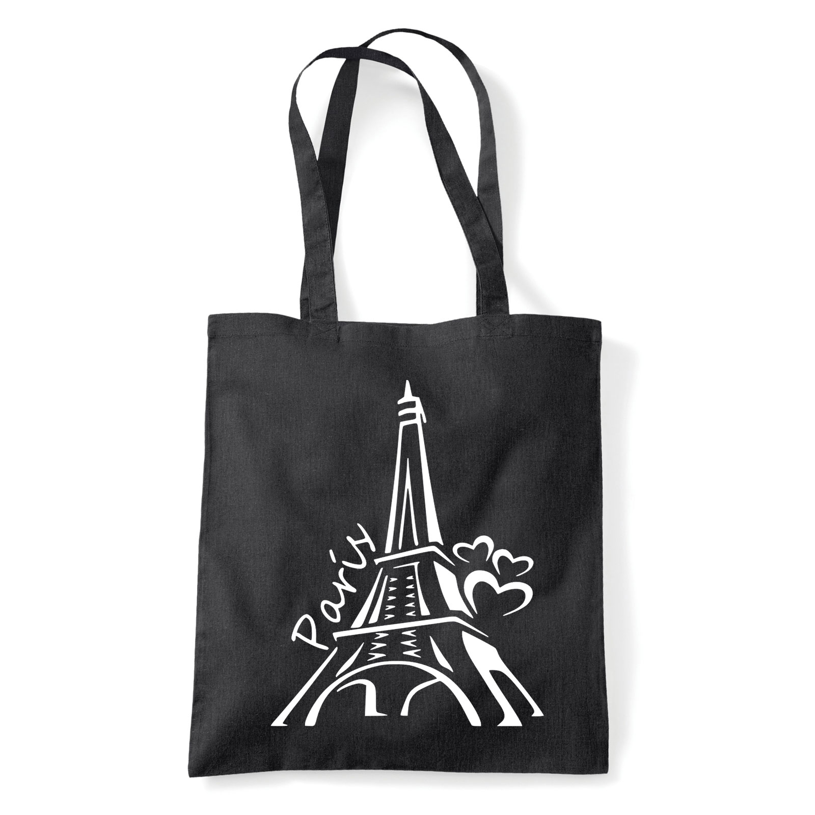 párizs francia eiffel torony Fekete Shopper Vászontáska