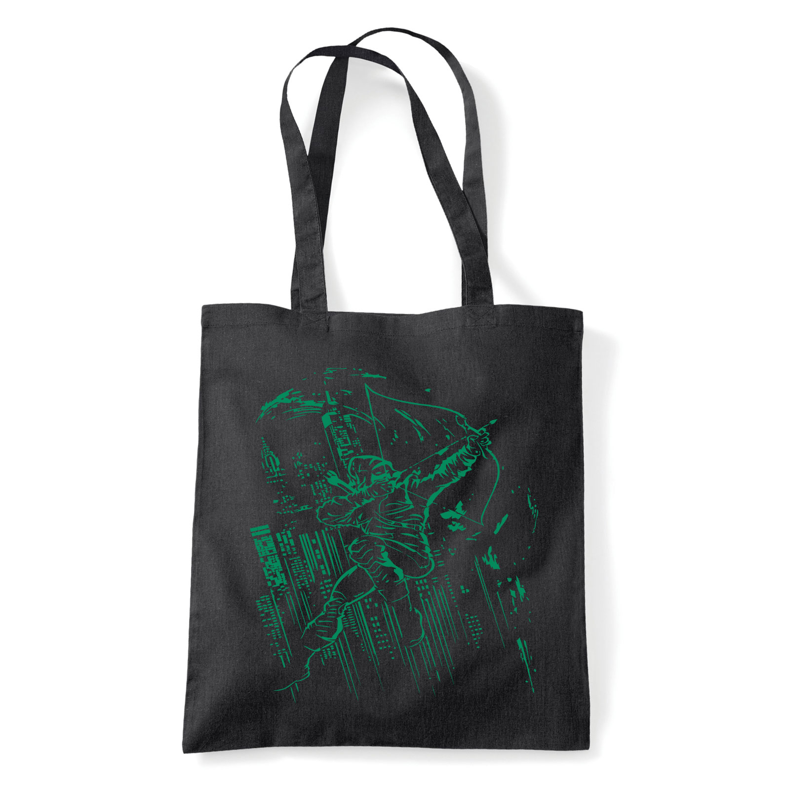 Green Arrow Zöld Íjjász Fekete Shopper Vászontáska